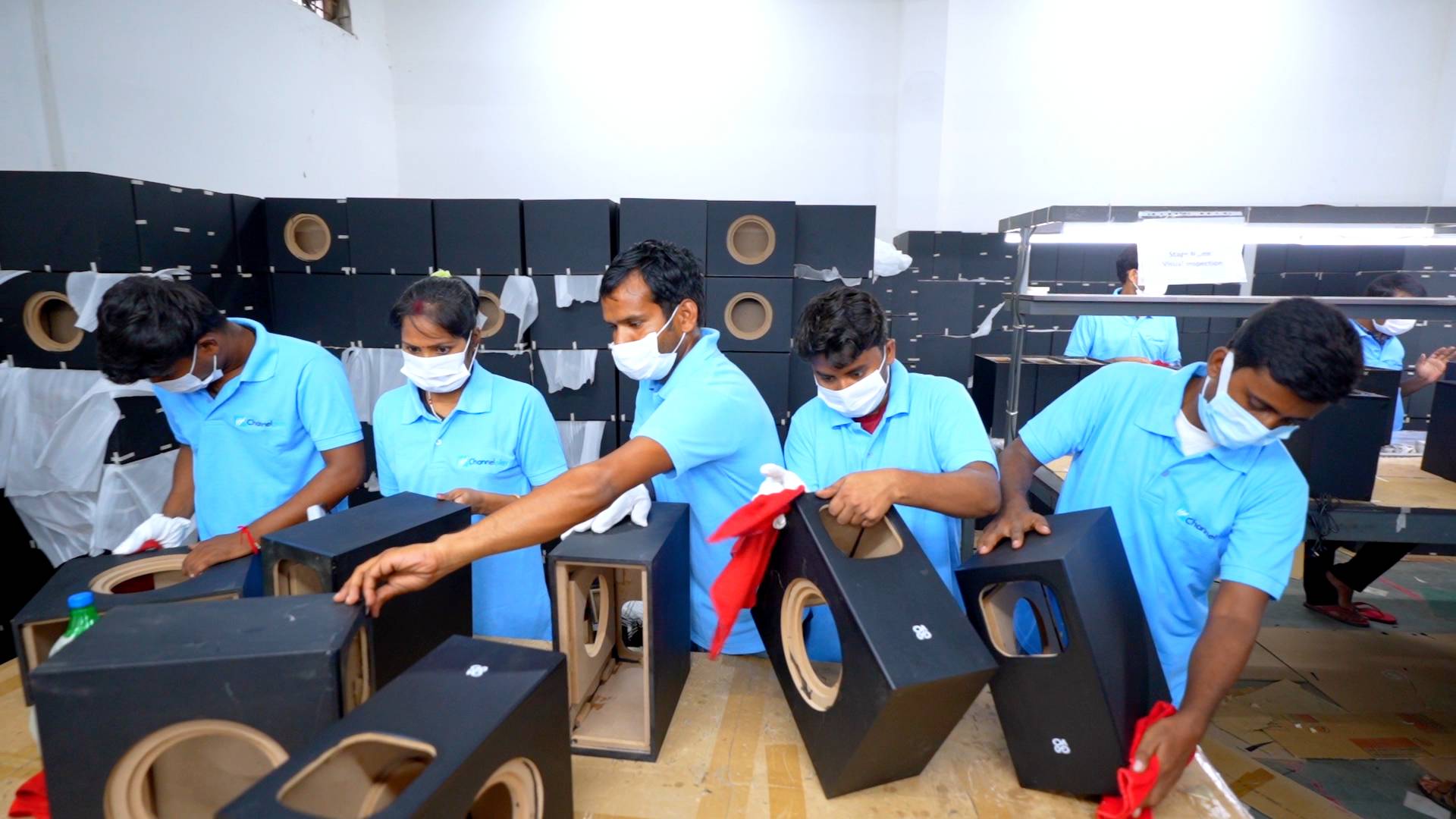 Audio product assembly line activity