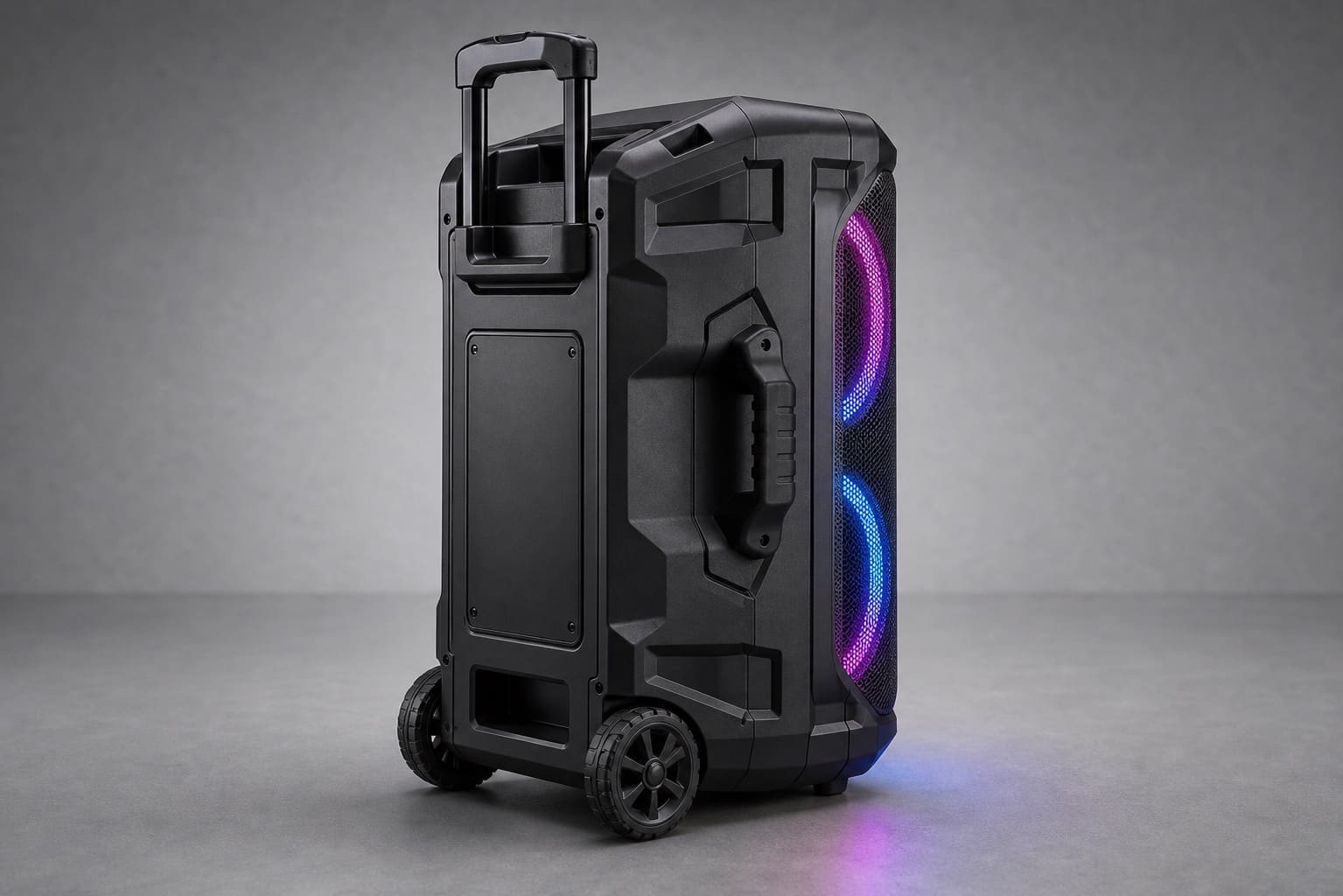 Unbranded trolley party speaker with wheels and carry handle